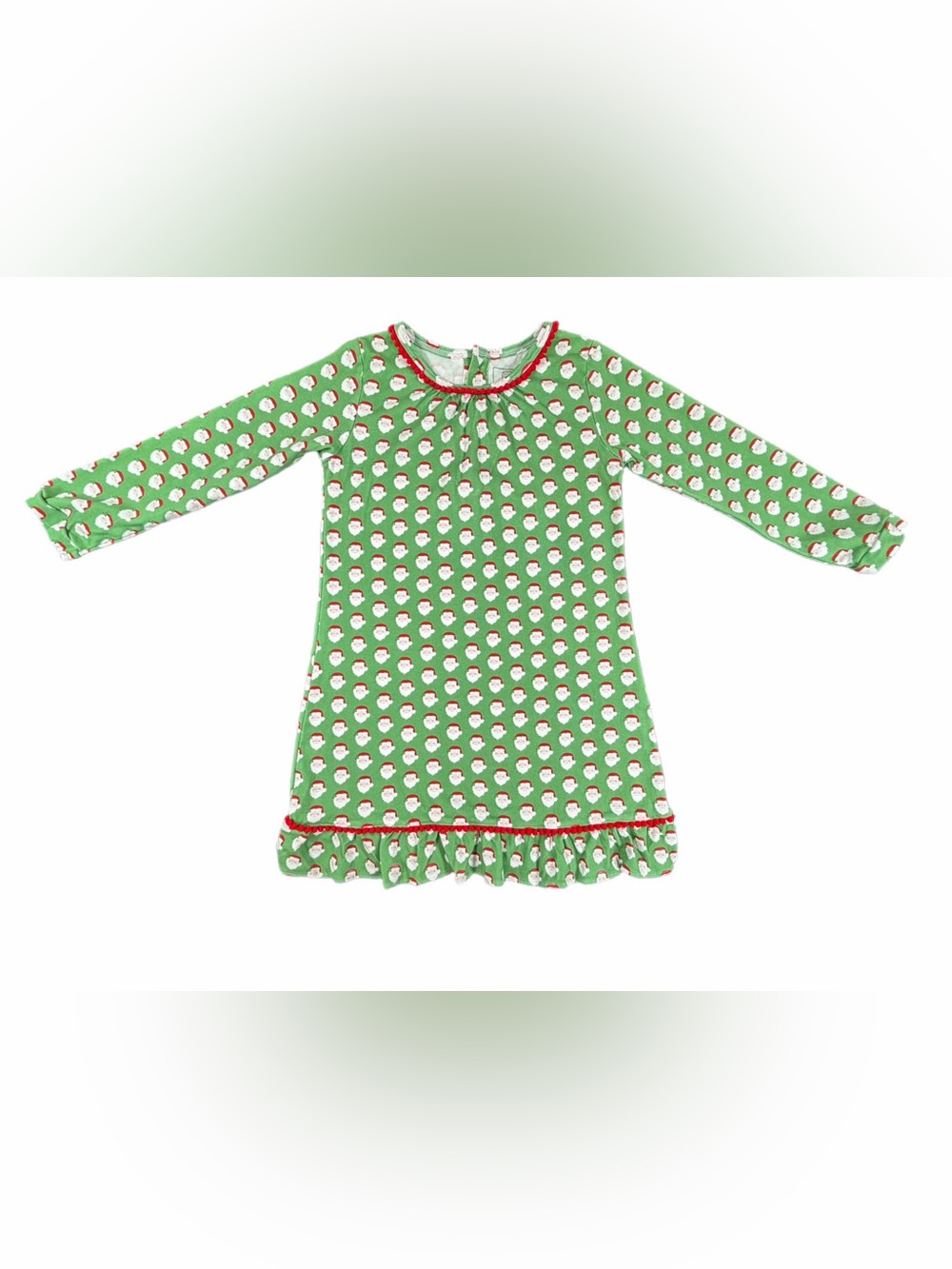 LILA and HAYES Carlin Dress in Green Santa Print - 5